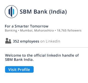 Visit LinkedIn Handle of SBM Bank India